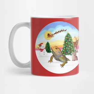 Santa's Iguana Watches Him Take Off Mug